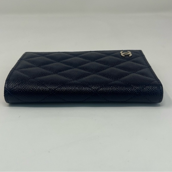 Chanel Navy Blue Caviar Leather Quilted Passport Cover Wallet - Picture 7 of 16